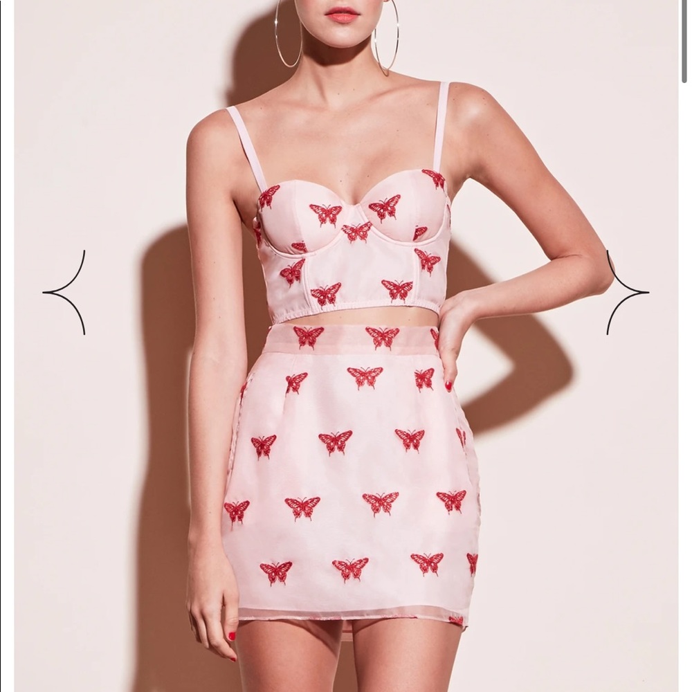 NWT Fleur Du Mal Butterfly Mini Skirt